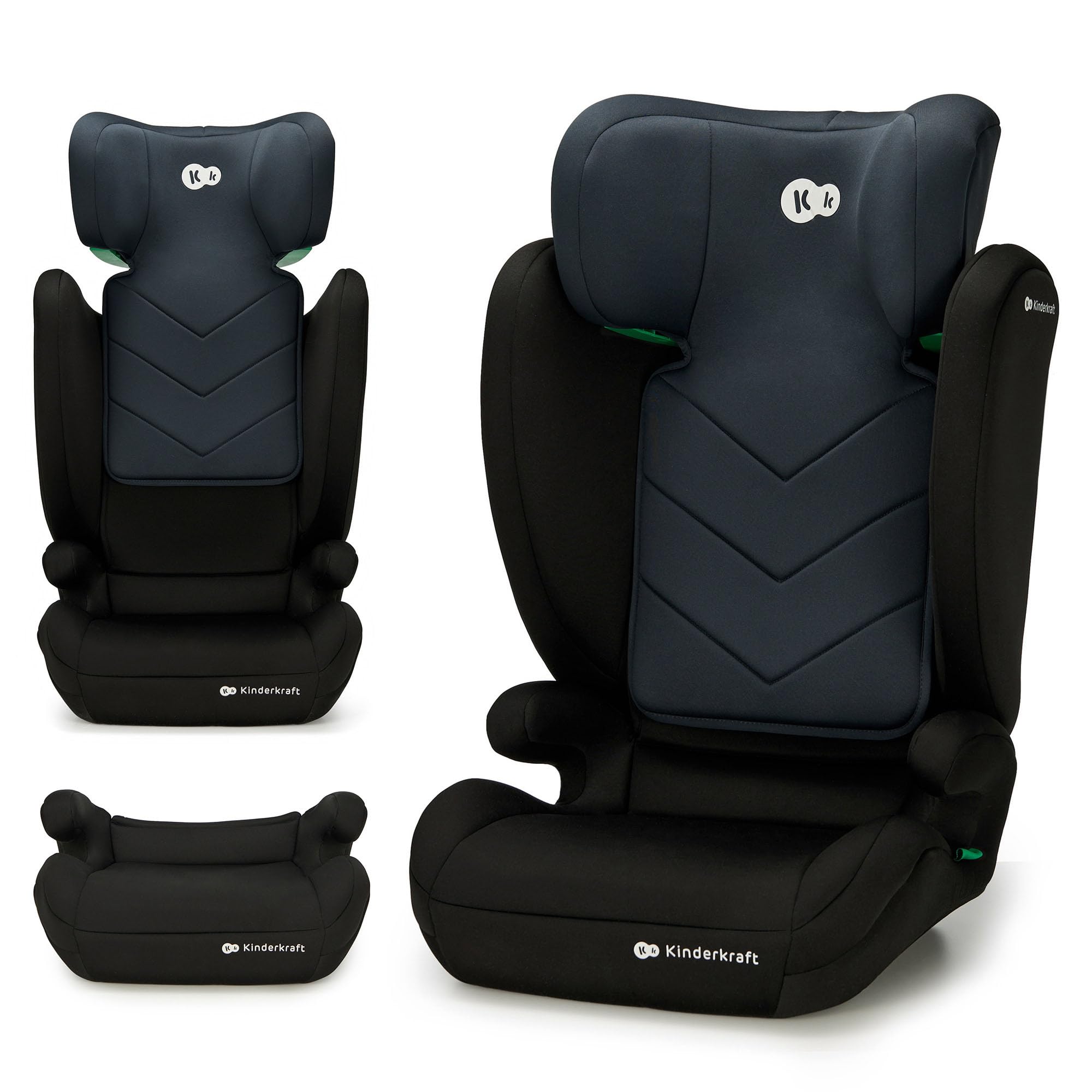 Kinderkraft I-SPARK i-Size Siège auto bébé Groupe 2/3 100-150 cm, de 3,5 à 12 ans, 15 à 36 kg, léger (4,5 kg), ceinture de sécurité à 3 points, Protection latérale, Noir