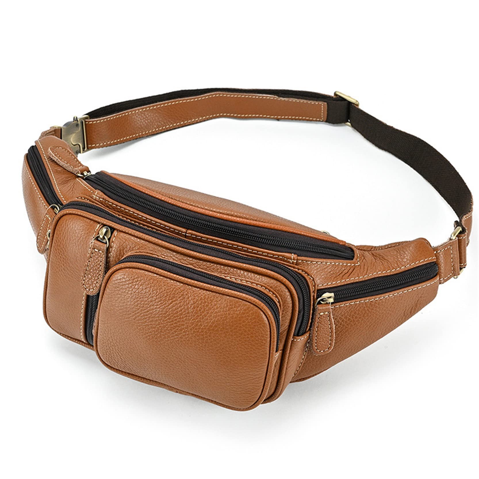 Stylisch Umhängetasche Bauchtasche Gürteltasche, Echtes Leder Taille Tasche for Mann Frauen Mode Fanny Pack Hüfte Bump Bag Telefonbeutel for Hund Walking Festival Wandern Radfahren Gürteltasche Reise
