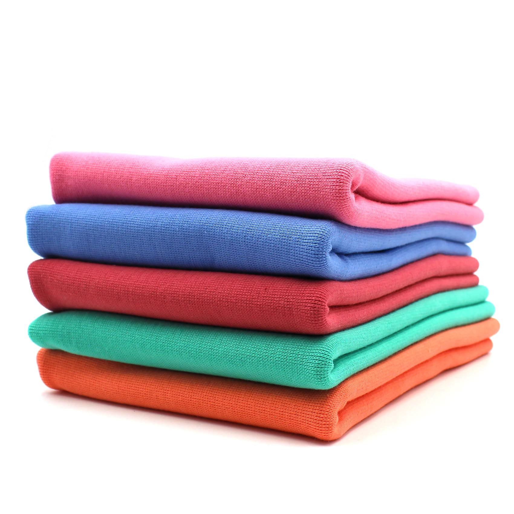 Pacco 5 Pezzi Di Tessuto Jersey A Costine Elasticizzato - Colori Misti 100cm