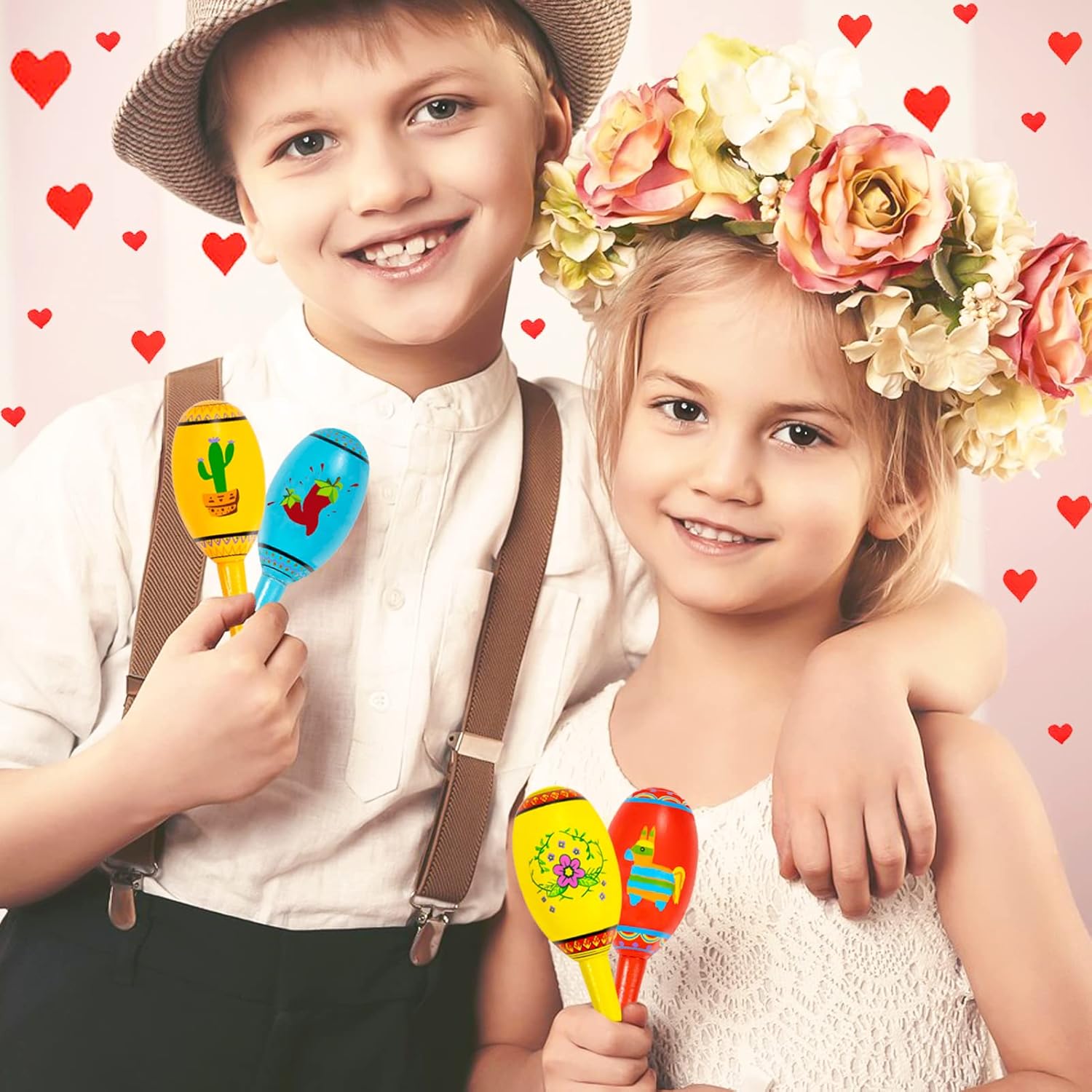 25Pcs Mexican Fiesta Party Favors Mini Wooden Maracas for Kids Mexican Fiesta Themed Birthday Baby Shower Cinco De Mayo Taco Tuesday Party Pinata Goodie Bag Stuffers Class Valentines Exchange Gifts