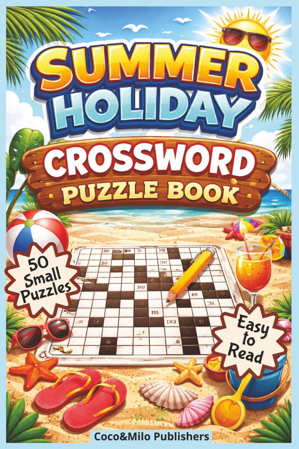 Holiday Crossword Puzzle Book: Relaxing Summer Holiday themed Crossword Puzzle Book About Vacation And Places To Go To | With Easy To Read Print | For Adult, Seniors and Teens | 6x9 inches, 100 pages