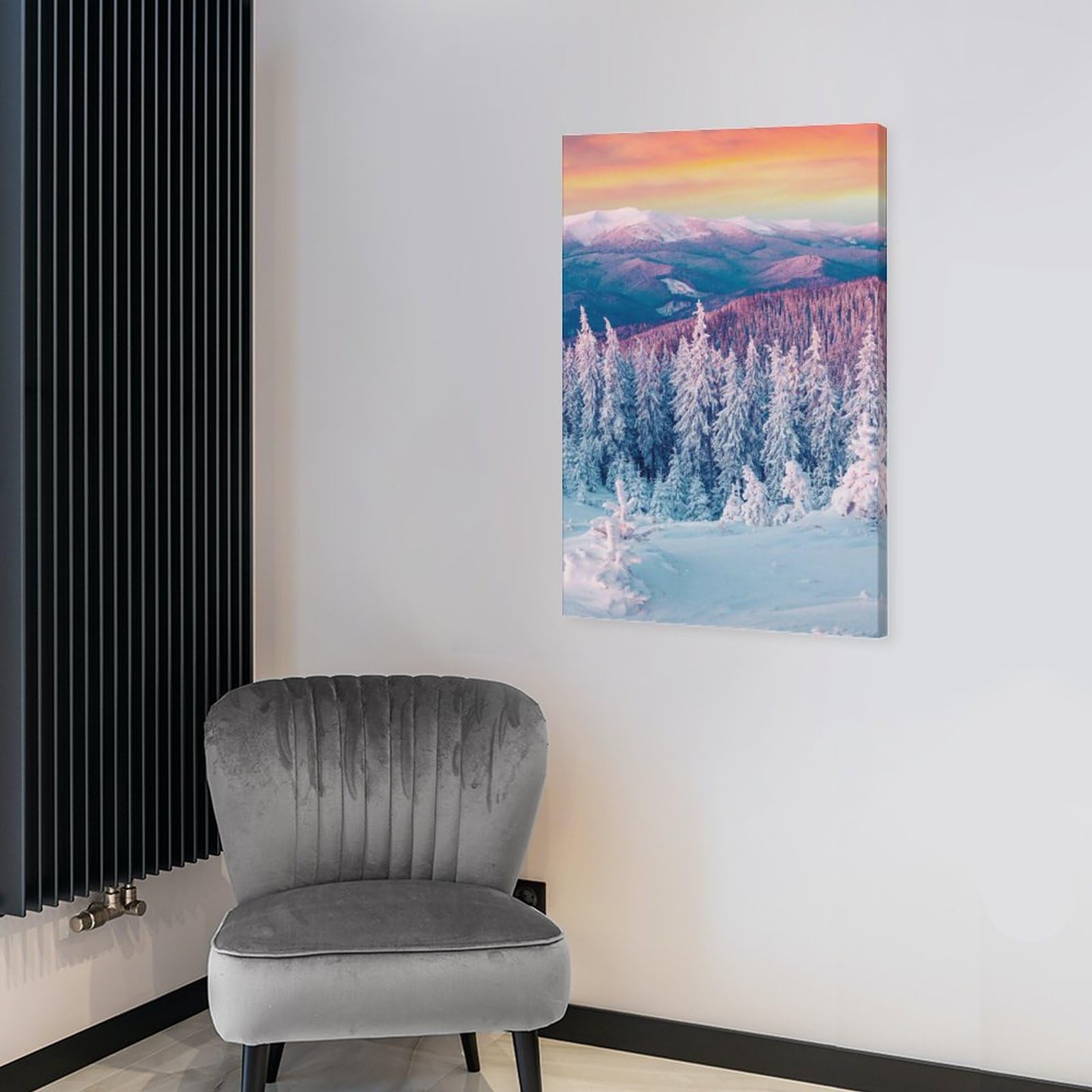 Amazon.co.jp: 絵画 美しい冬の森の雪景色インテリア 絵画 魅惑