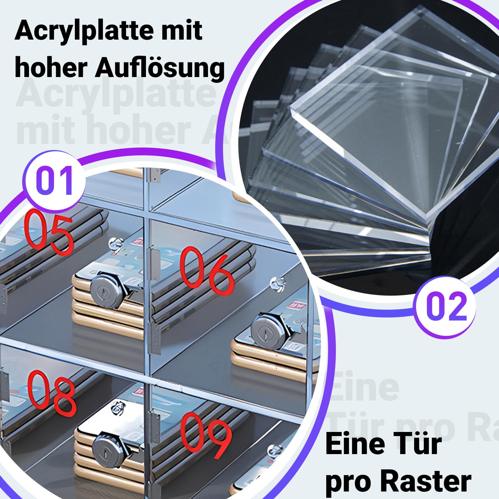 Acryl Handy Aufbewahrungsbox, 60 Fächer, mit Türschlössern und Schlüsseln, Klassenzimmer Handy Aufbewahrungsschrank