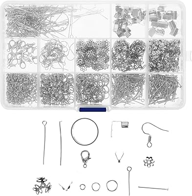 SEWACC Dangle Earrings Dangle Earrings 1 Box Earring Making Kit Earring Hooks Earring Posts Earring Backs Jump Rings for DIY Earring Jewelry Making Accessories () Beaded Earrings Beaded Earrings