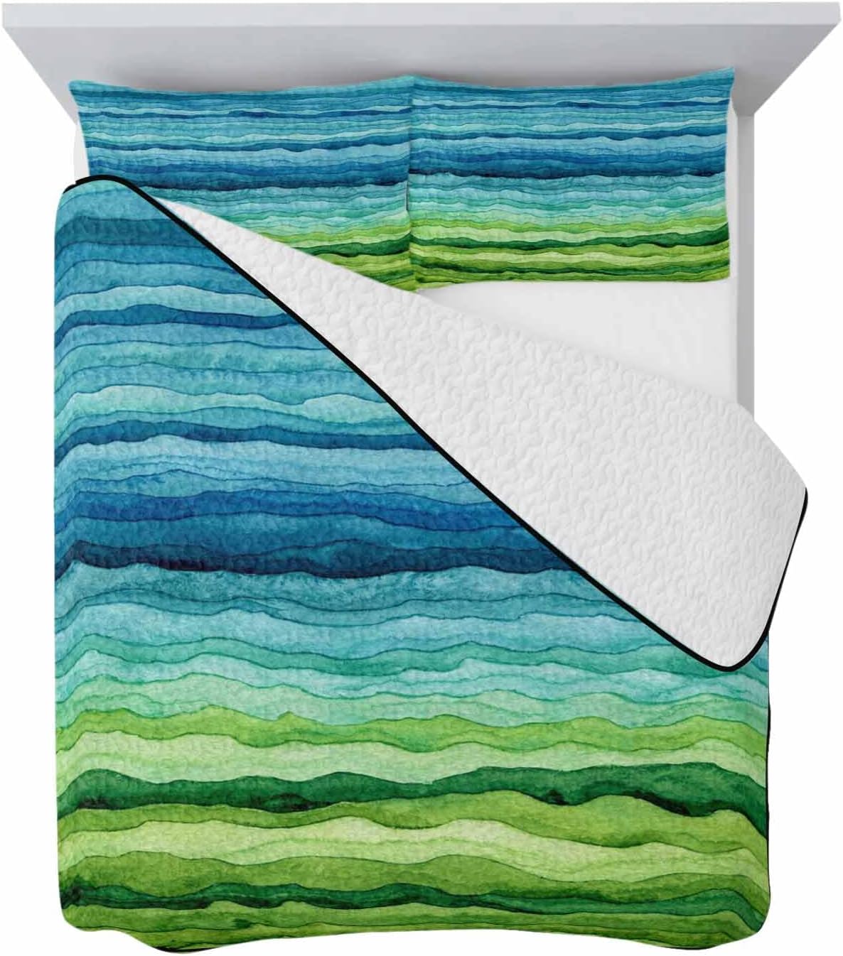 Quilt Sets King Size Abstract Waves Stripped Comforter Set