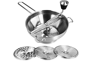 Navaris Stainless Steel Baby Food Mill with Hand Crank and 3 Grinding...