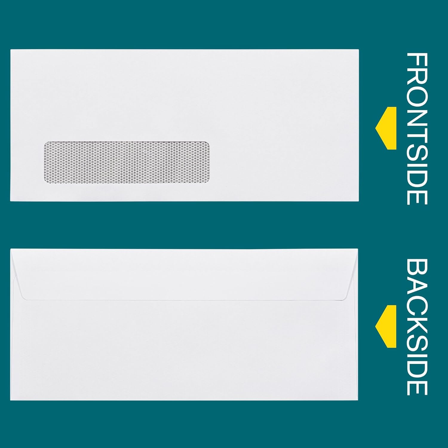 #10 Window Envelopes Self Seal - 500/pack Peel & Seal Closure, Security Tinted Envelopes for Quickbooks Invoices & Business Statements - Letter Size 4-1/8 x 9-1/2 inch 24lb Paper