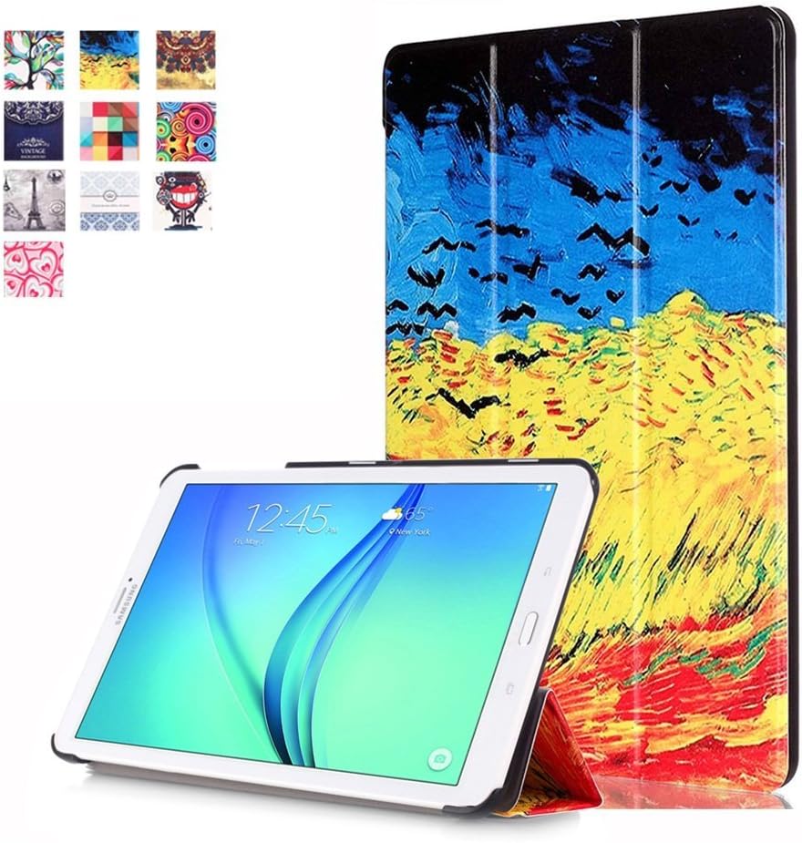 Samsung Tab E 8.0 Tablet Case,8 inch Tablet Case,Samsung T375 Flip Case,Tab E 8.0 T377 Tablet Cover,PU Leather Outer Cover Case with Kickstand for Galaxy Tab E 8-inch Cover-Wheat Fields