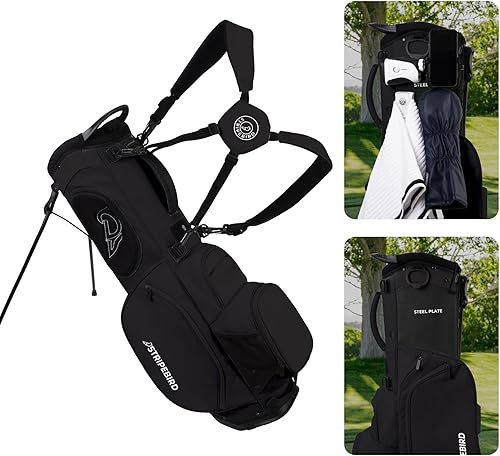 Bolsa de golf con soporte con hub para imanes - 4 divisiones de longitud completa Bolsa de palos de golf - Correas duales ajustables y giratorias