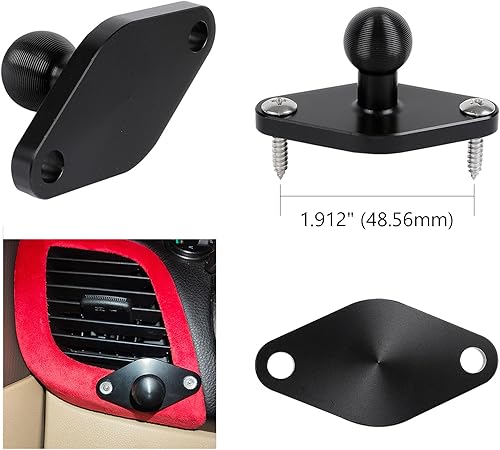 Miniatura 5 de Soporte de teléfono de automóvil para AMPS base de diamante estándar, soporte de teléfono de aluminio con rotación de 360 para tablero de automóvil,