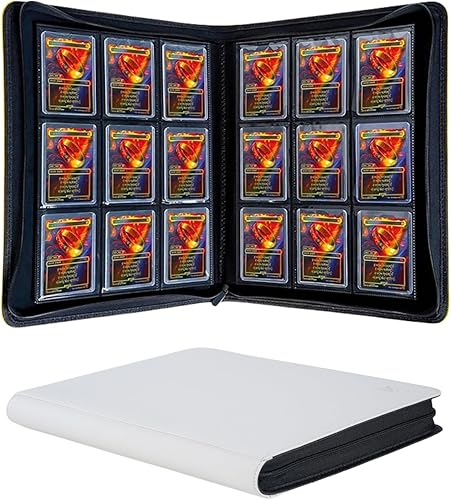 Carpeta Toploader - Capacidad para más de 288 cargadores superiores para tarjetas, carpetas de 9 bolsillos superiores con fundas para tarjeteros