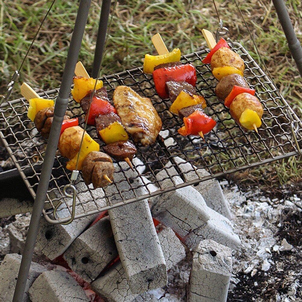 Support De Gril en Titane pour L'extérieur, Plaque De Filet De Gril À Charbon De Bois, Support De Pot De Camping, Cuisson, Support Pare- De Refroidissement, Fourniture De Barbecue pour