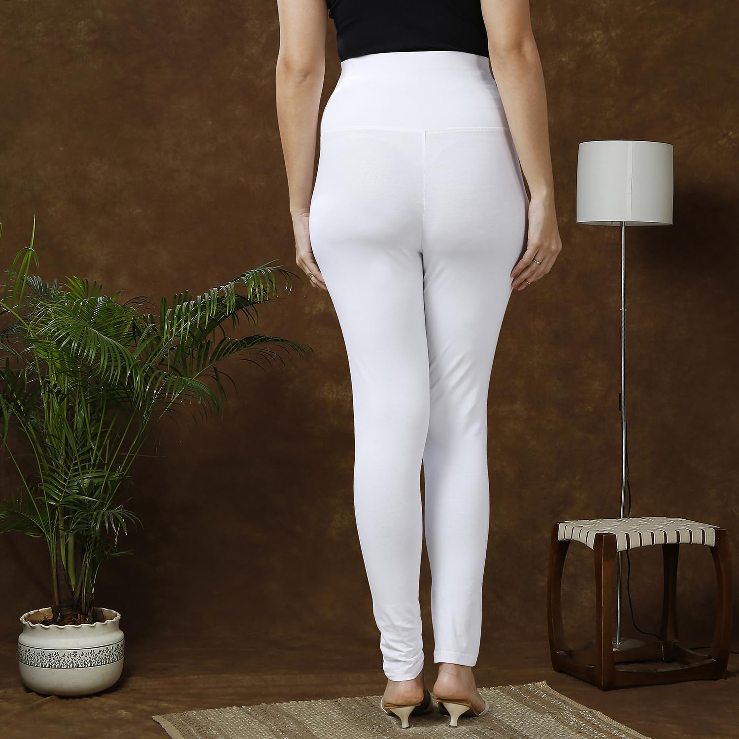 MomToBe Women Classic High Rise Cotton Maternity Leggings/Pregnancy Bottoms for Pre and Post Pregnancy (White, XX-Large) - Image 5 thumbnail