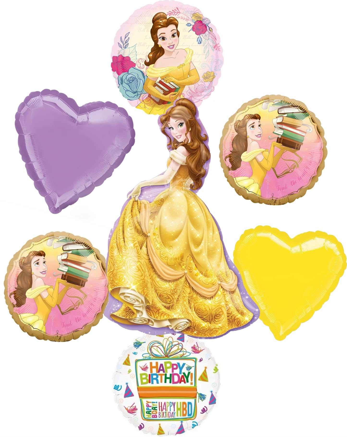 Beauty and the Beast Birthday Party Supplies Princess Belle Balloon Bouquet Decorations