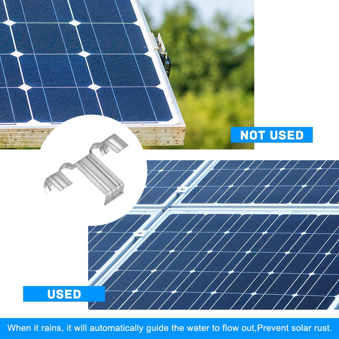 Clip Drenaggio Acqua Per Pannelli Solari 40mm - 20 Pezzi In Acciaio Inox 304 Antigraffio - Foto 6