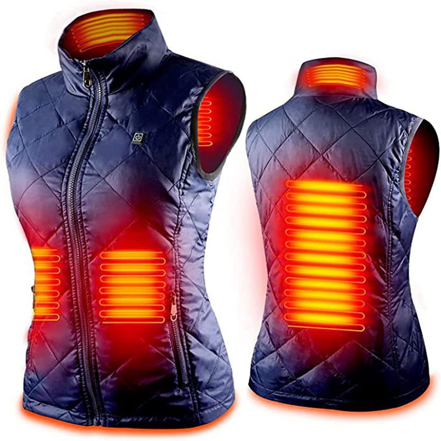 USB Electric Vest Warmer Gilet, Heated Clothes Jacket for Warmth, Outdoor Work, Ski, Hiking(NO Power Bank)