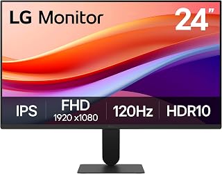 LG 24U411A-B 24 Inch Full HD IPS Monitor 120Hz Refresh HDR10 99% sRGB Slim Bezel Black