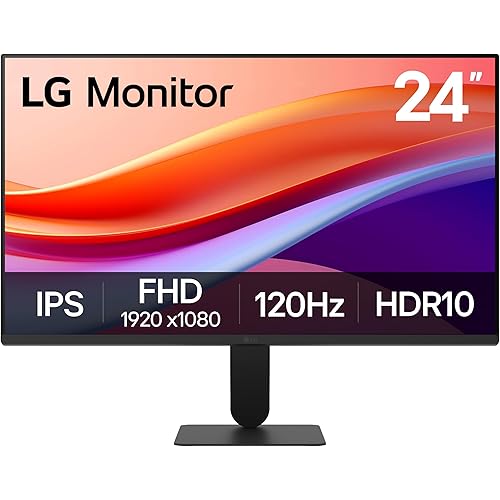 LG 24U411A-B 24-inch Full HD (1920 x 1080) IPS Computer Monitor, 120Hz, HDR10, Reader Mode, Flicker Safe, HDMI, Slim Stand Base, Black