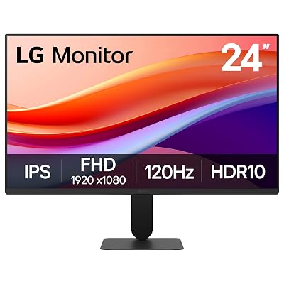 LG Monitor de computador 24U411A-B 61.0 cm Full HD (1920 x 1080) IPS, 120Hz, HDR10, modo leitor, seguro para cintilação, HDMI, base de suporte fino, preto