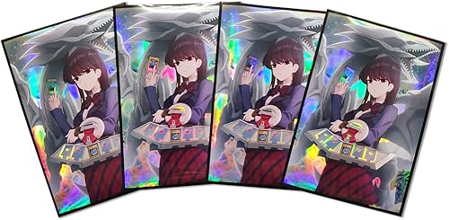 Miniatura 3 de 50 unidades de fundas para cartas coleccionables holográficas con carga superior (Ojo Blanco de Dragón Azul) Protector de mazo para cartas