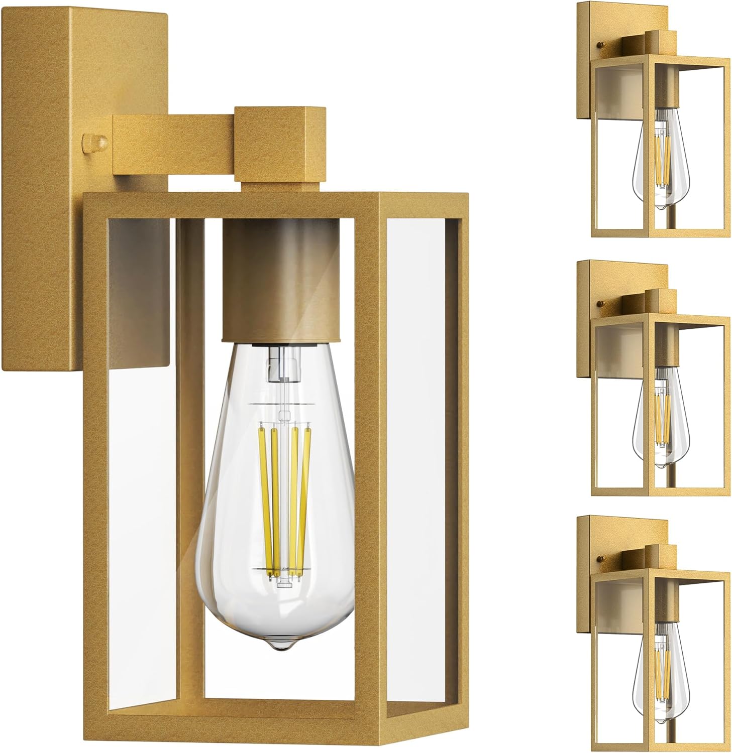 WIHTU Outdoor Light Fixture Wall Mount, 4 Pack Exterior Wall Lantern