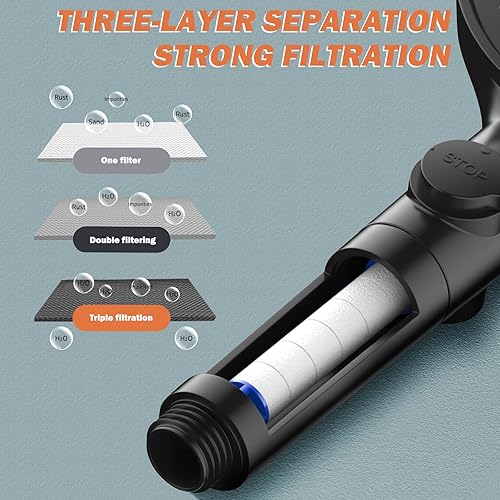 Miniatura 3 de Paquete de 10 filtros de ducha de 3 capas de repuesto para cabezal de ducha de mano, filtro de cabezal de ducha de 3.15 pulgadas para agua dura,