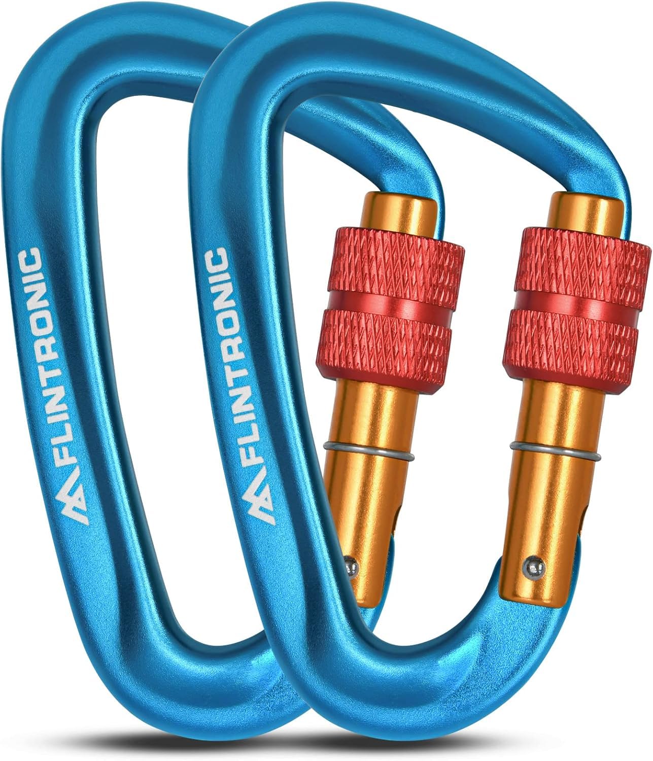 Flintronic Mosquetones de Bloqueo, 12KN/25KN/30KN Mosquetón de Aluminio Resistente, Mosquetón con Cierre de Resorte, Llaverode Montañismo Deportivo al Aire Libre, para Llaveros, Acampadas, Pesca — view 6