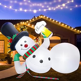OurWarm 10FT Christmas Inflatables Outdoor Decorations, Christmas Blow Up Yard Decorations with LED Lights, Lounging Lying...