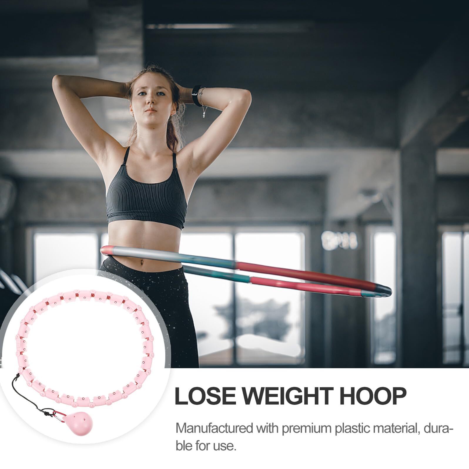 Inteligentny Hula-hop Do Ćwiczeń Fitness z Odłączanymi Segmentami Trwały Masujący Talię Zapobiegający Zsuwaniu Odpowiedni Do Treningów Domu i Biurze dla Dorosłych