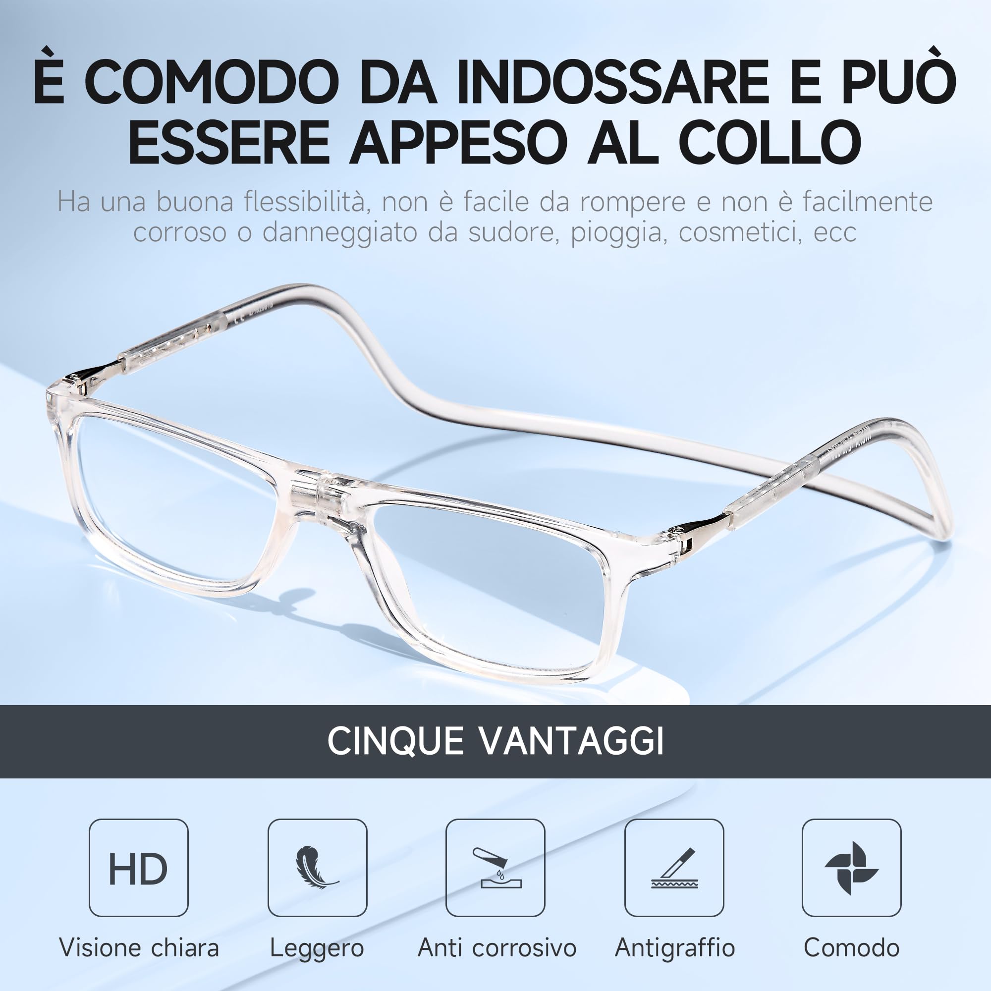 NEW VISION Okulary do czytania z zapięciem magnetycznym, okulary do czytania, wygodne zapięcie magnetyczne z przodu, okulary do czytania NV2904, pomoc w czytaniu dla kobiet i mężczyzn