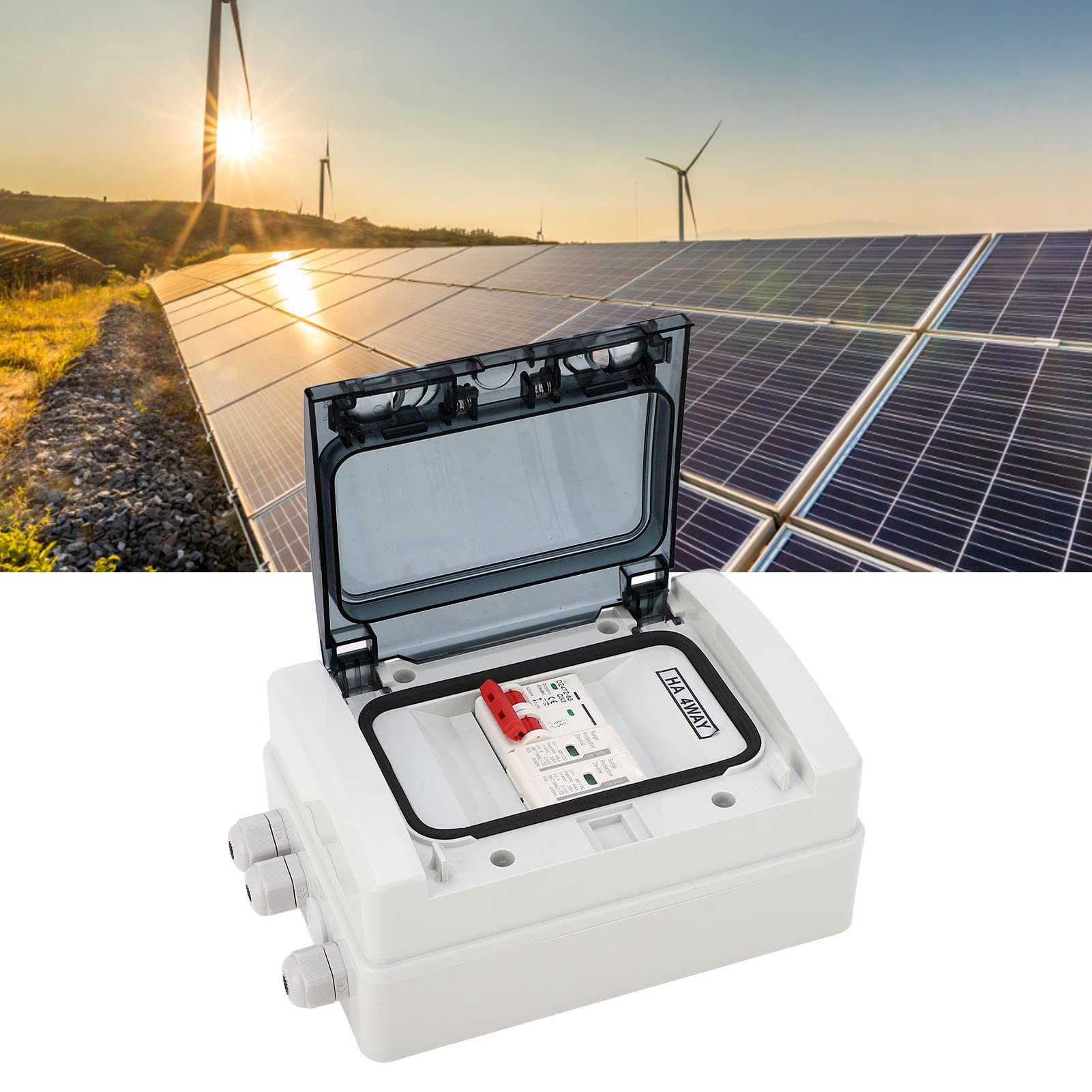 Boîte de Combinaison Solaire Photovoltaïque DC 500 V avec Interrupteur de Protection contre les Surtensions, Boîte de Distribution étanche IP65, Installation Facile pour (32A)
