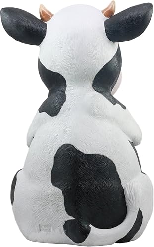 Miniatura 5 de Ebros Gift Estatua de vaca bovina Holstein Mama de granja de animales de campo con luz solar LED linterna Betty Sue decoración de jardín camino