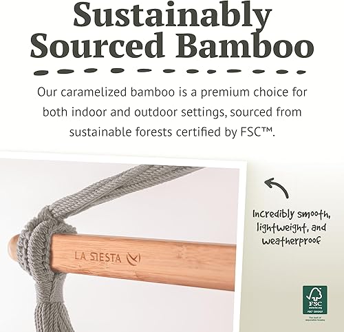 Vista 31 de LA SIESTA - Hamaca de algodón orgánico, modelo Habana Turrón