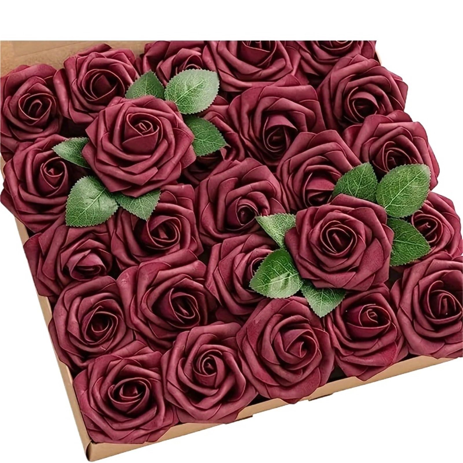 UBOHUZ 30Pcs Artificial Flowers, Fake Roses W/stem For DIY Wedding Bouquets Centerpieces Arrangements Party Home Decorations for Wedding Bridal Bouquet(Color 8)