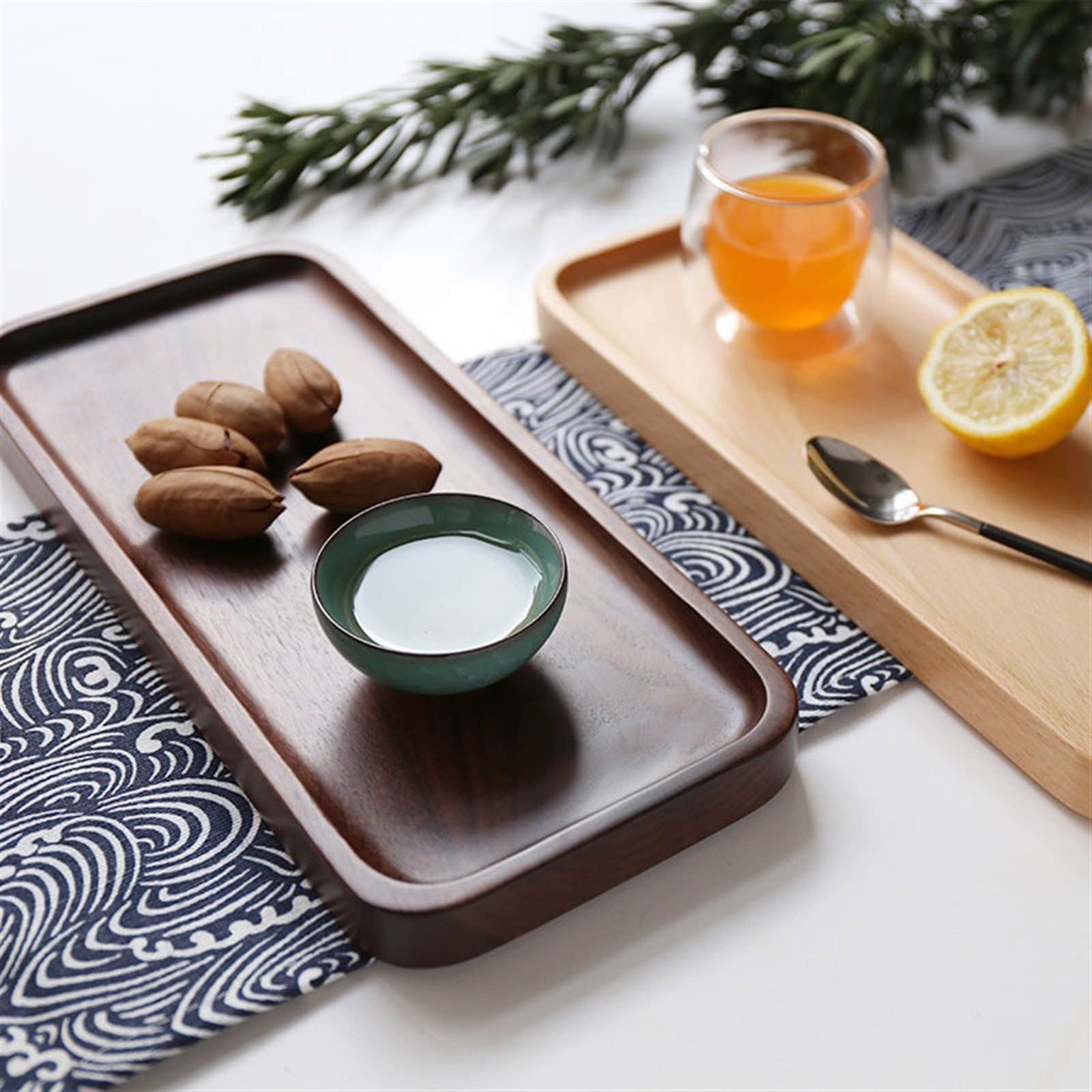 Vassoi da Portata Vassoio Dim Sum in Legno for Frutta Servizio da Tavolo Vassoio Rettangolare Semplice in Noce da Tavolo Vassoio Decorativo