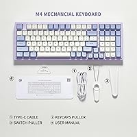 Vista 8 de Hexgears Teclado mecánico M4, 96% 99 teclas, teclado con cable intercambiable en caliente, teclado para juegos con cable macro compacto, teclados