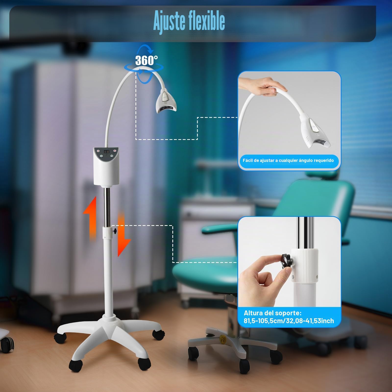 Dental Lámpara LED Blanqueamiento,Luz De Aceleración Blanqueamiento Luz Fría Máquina Blanqueamiento Dientes,Adecuado Para Limpieza Dientes Humados,Dientes Negras