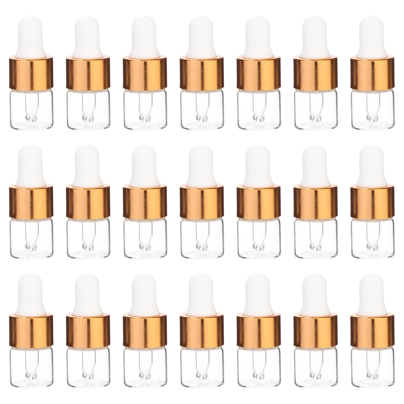 100 Stück 1ml Glasflaschen mit Tropfer für Ätherische Öle Wiederbefüllbare Auslaufsichere Pipettenflaschen für Hotel und Familienreisen