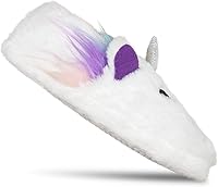 Vista 5 de Jessica Simpson Pantuflas de felpa lindas y acogedoras con espuma viscoelástica para niña