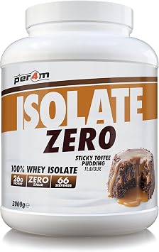 Per4m Isolate Zero Premium Whey Protein Powder | Superior Flavour Ultra Filtered + Amino Acids | Fast Absorbing Zero Sugar Gluten Free Shake for Lean Muscle & Recovery 2kg, Sticky Toffee Pudding