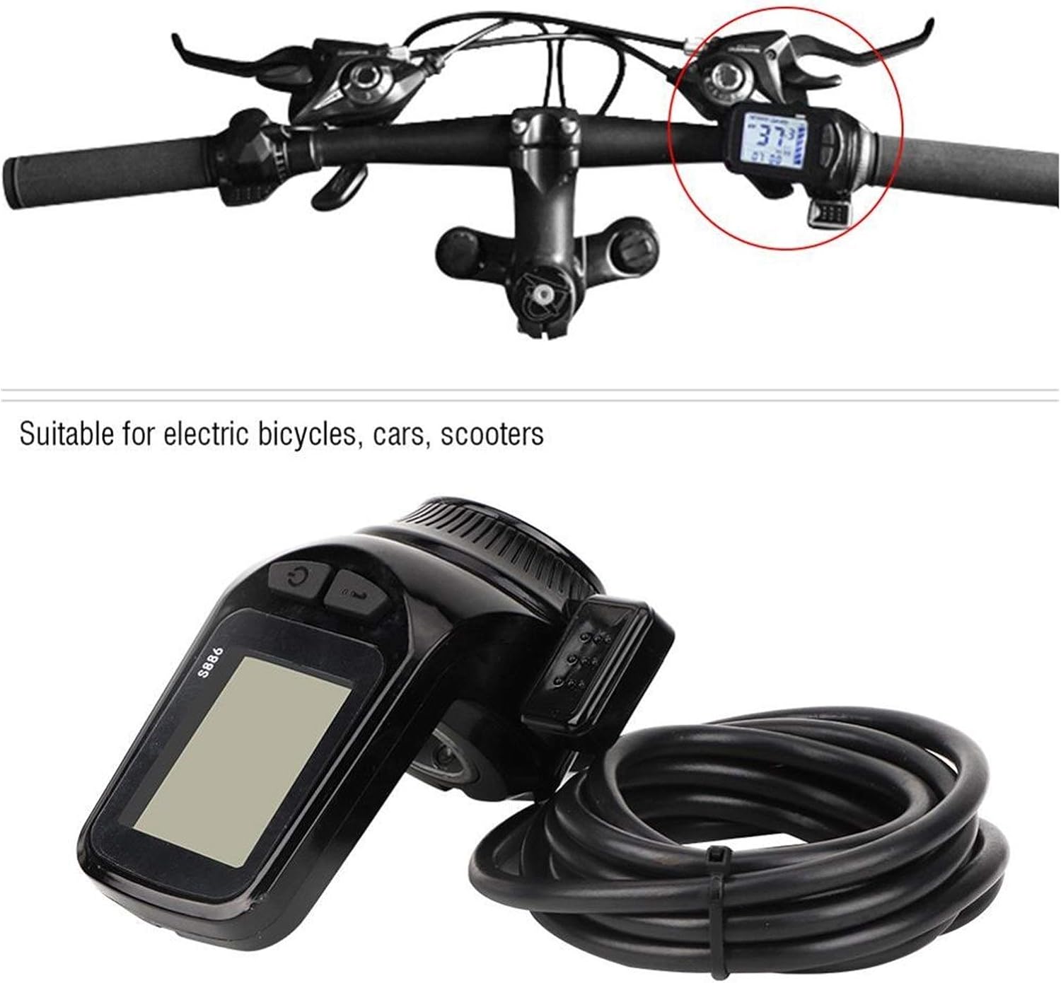 24/36/48/60V 350/450/500 / 1000W電動バイクブラシレスコントローラ LCD.表示パネルの親指スロットル