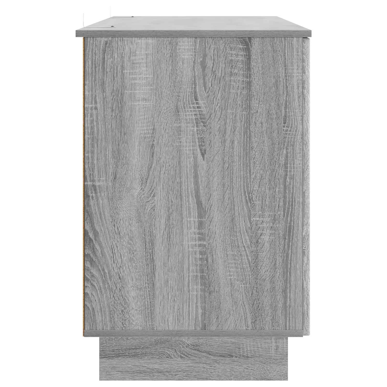 Szare biurko Sonoma z materiału drewnopochodnego, 142,5 x 50 x 75 cm, z miejscem do przechowywania, do komputera, pracy, laptopa, biura domowego i pokoju młodzieżowego