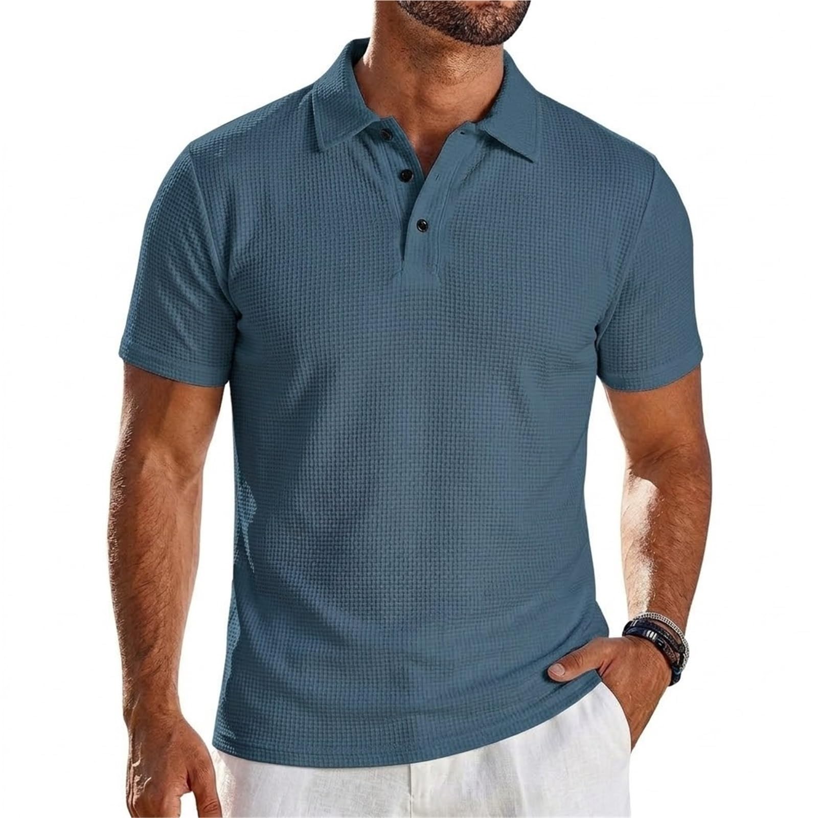 Polo Hombre Camiseta de Manga Corta Verano for Hombre, Polo Ligero con Solapa, Camisas Secado rápido Seda Hielo for para el Verano