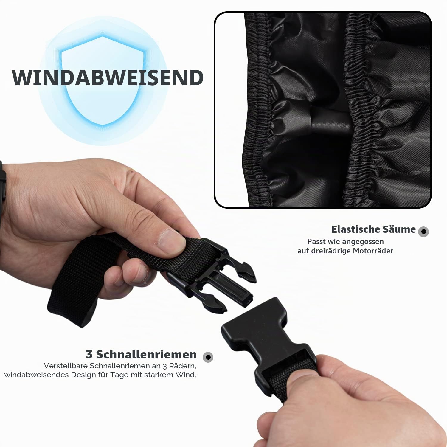 ClawsCover Can-Am Ryker-Abdeckung, wasserdicht, für den Außenbereich, strapazierfähig, farbecht, reißfestes Polyester, kompatibel mit Can-Am Ryker 600/900/Sport/Rally-230 x 122 cm (L x B x H) | Langlebig, farbecht, reißfest, kompatibel mit Can-Am Ryker 60