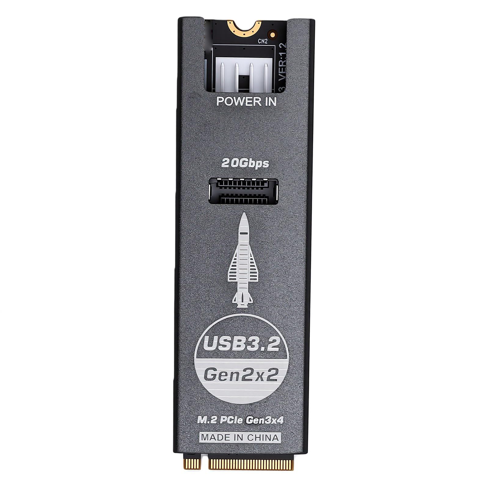 Adapter M.2 NVMe na USB Type-E, Złącze Wewnętrzne PCIe 4.0 20 Gb/s,