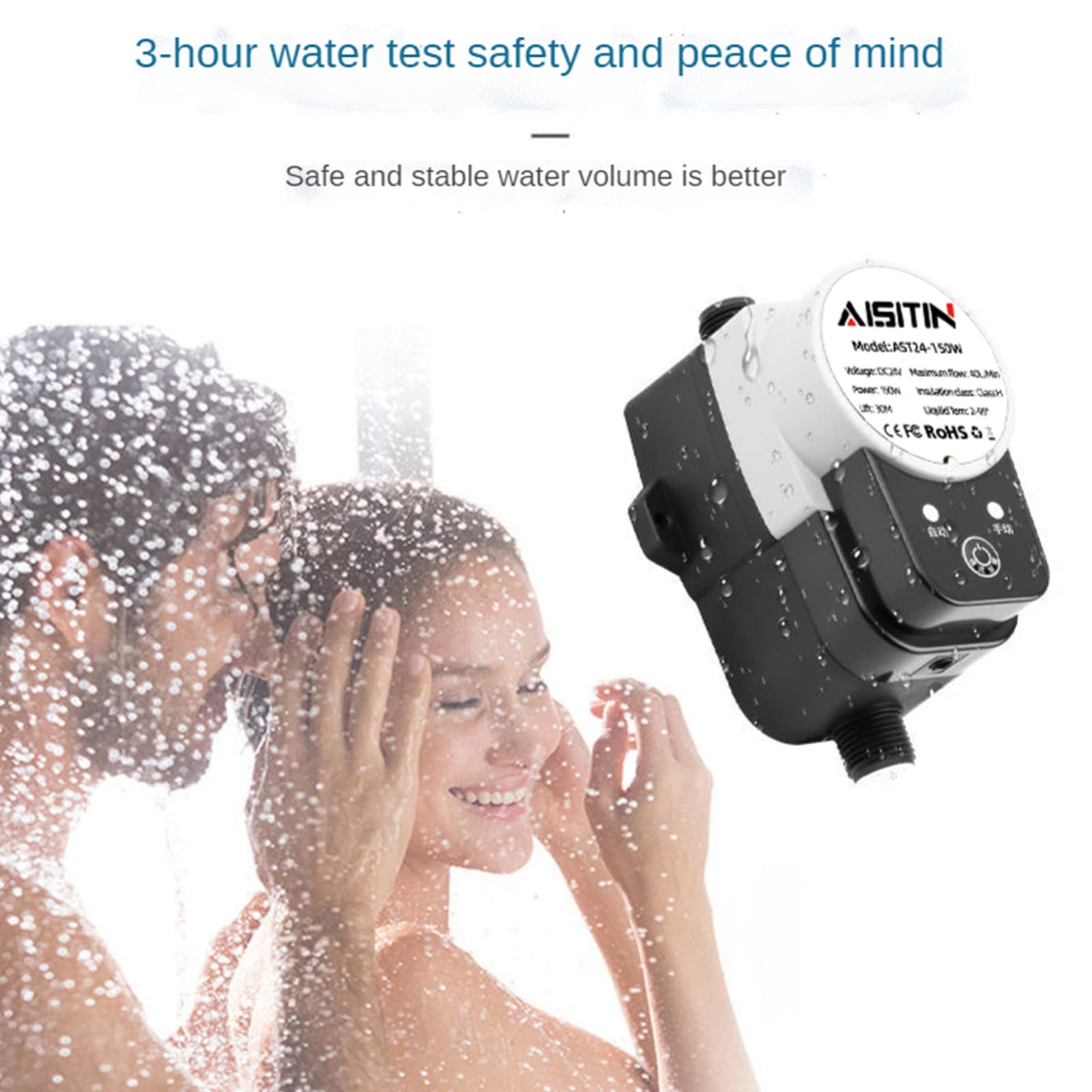 MBROS Bomba de Refuerzo de 24V, Bomba de Refuerzo doméstica sin escobillas, Controlador de presión automático IP56, potenciador de Calentador de Agua doméstico para grifos de Ducha domésticos