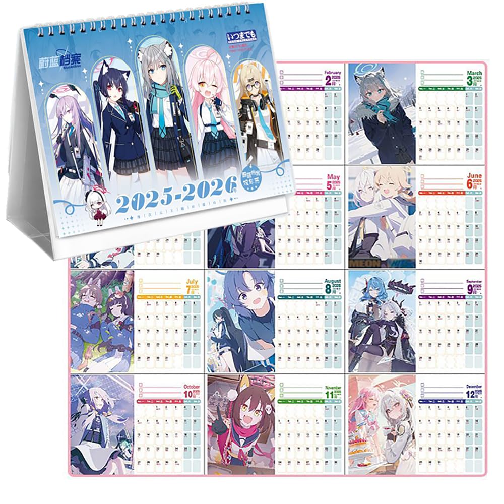 Amazon.co.jp: ブルアカ カレンダー 2025年 2026年 卓上カレンダー