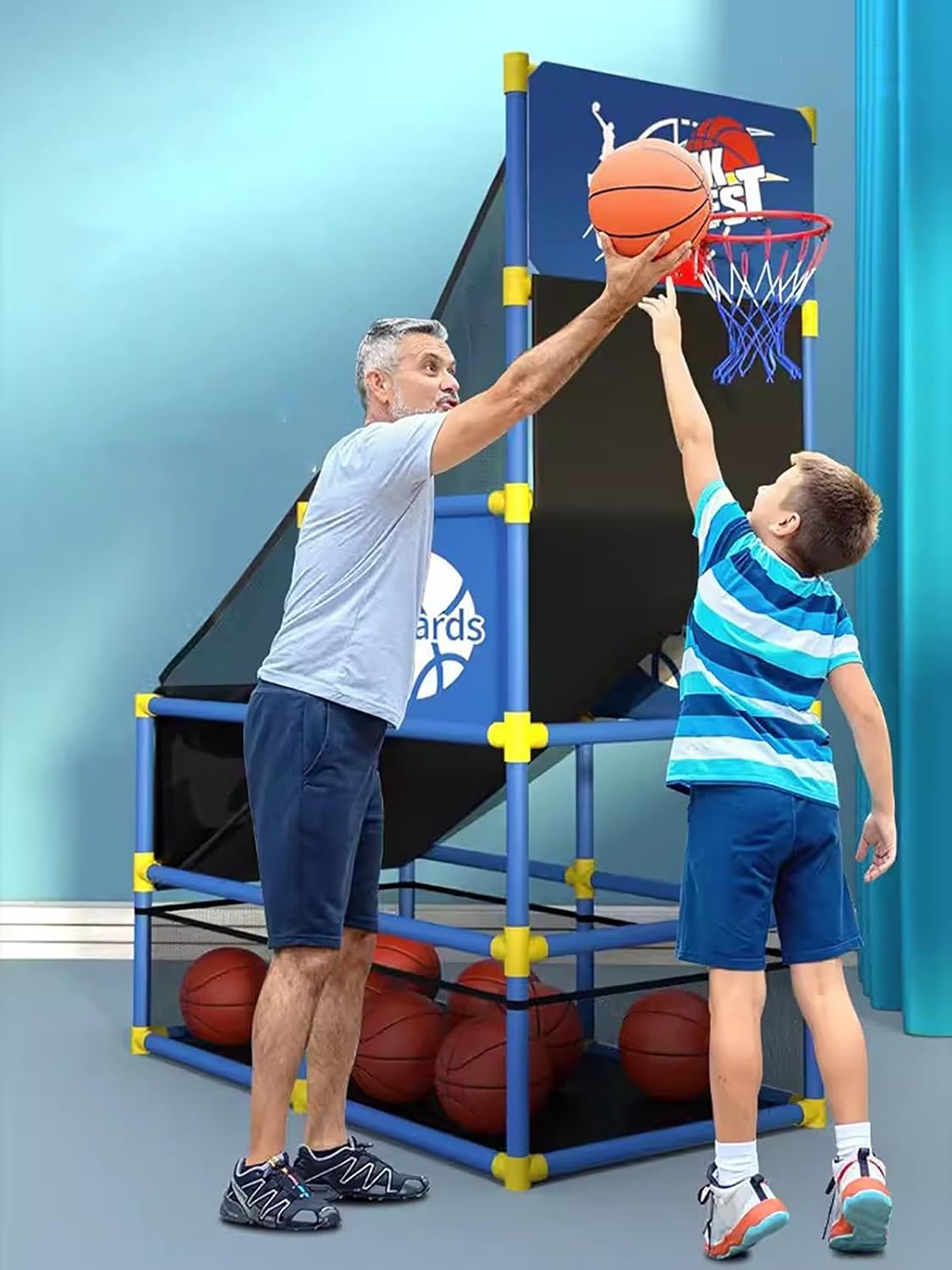 Basketball Arcade Game Adjustable Height Arcade Stand,Rec Room/Nursery/Games Room Sport Shooting Rack