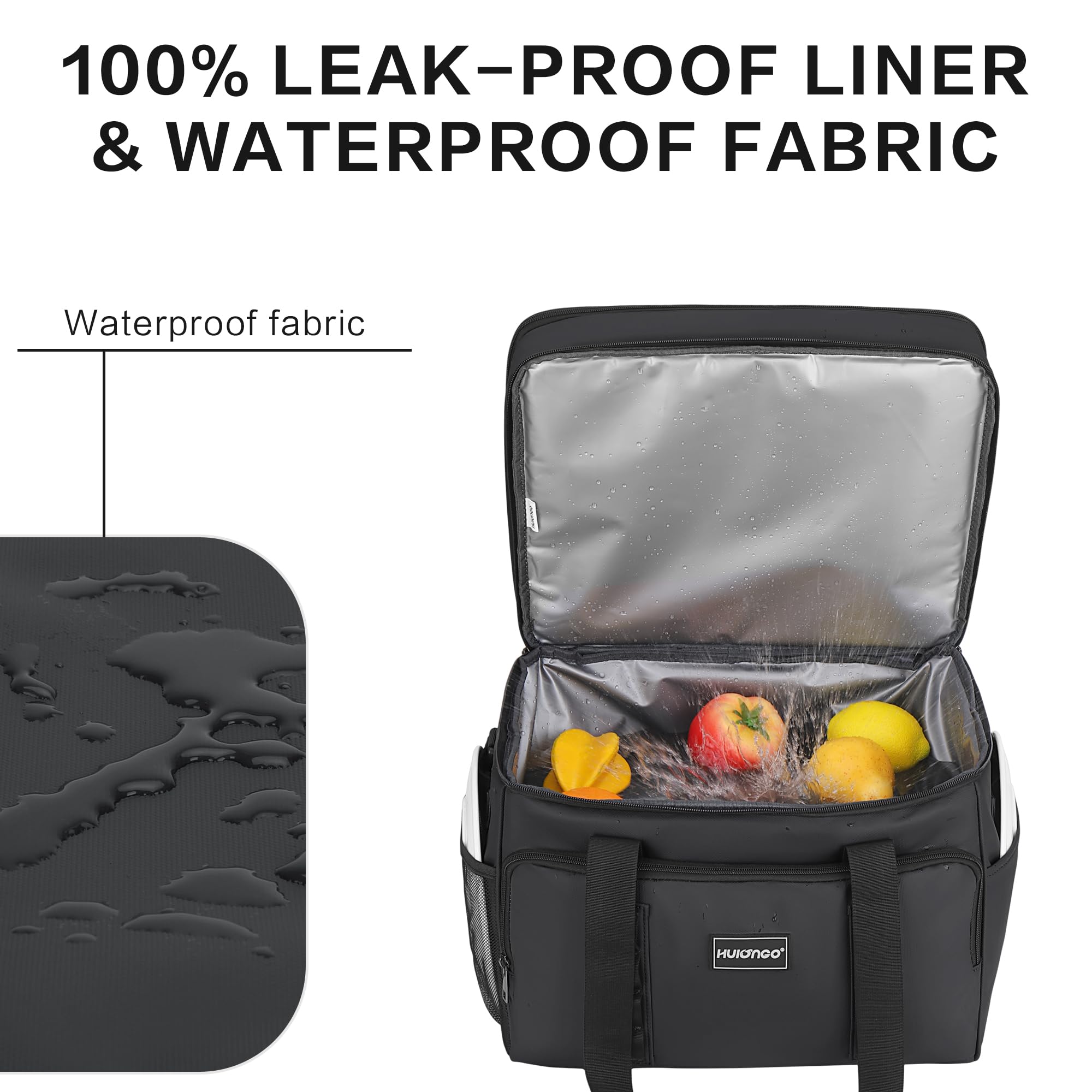 Hulongo Borsa Termica Grande Impermeabile Pieghevole Picnic Doppia Borsa Isolata per Campeggio, Viaggi, Spesa e Pesca, 42L