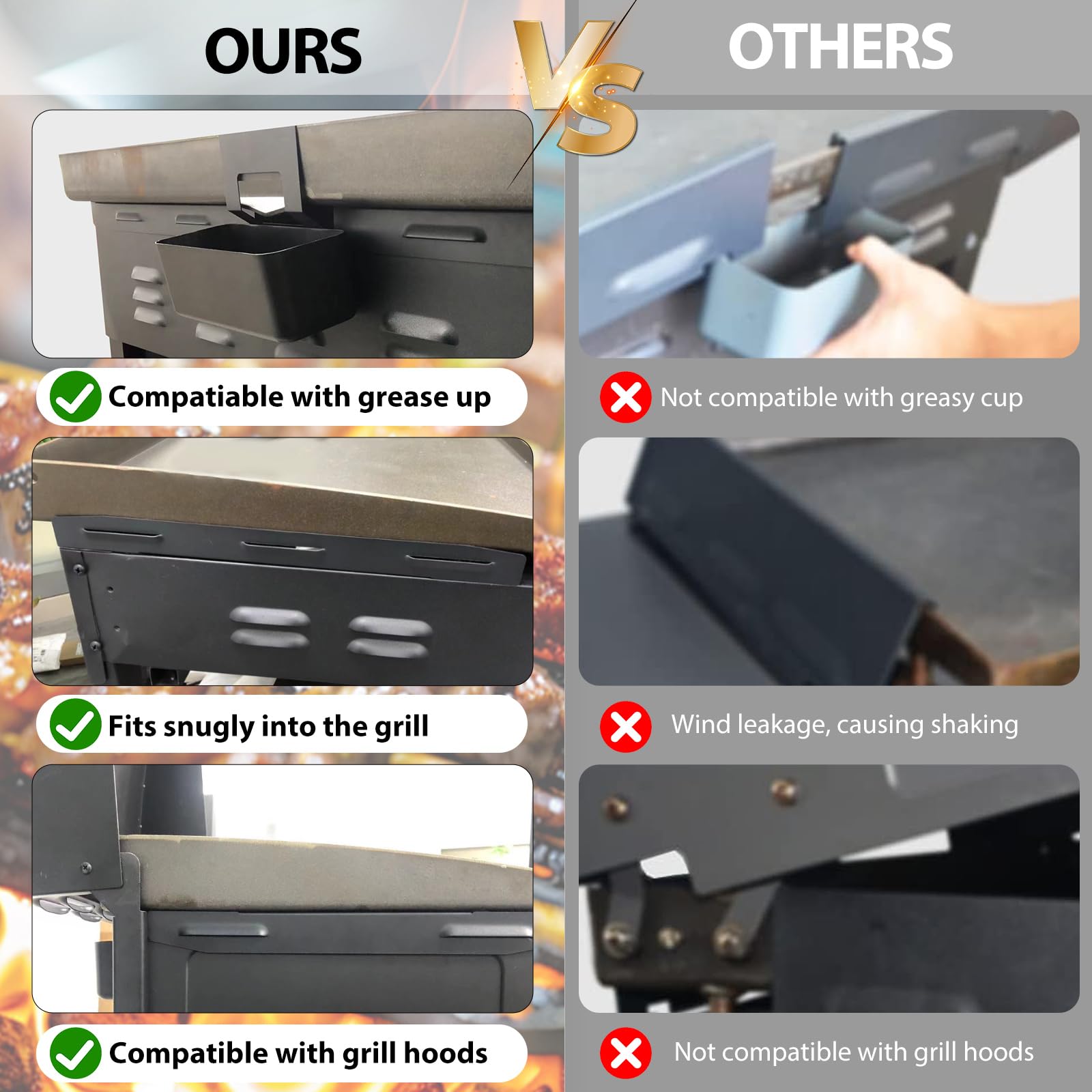 Osłony przeciwwiatrowe do grilla Blackstone 22 "28"91.4 cm